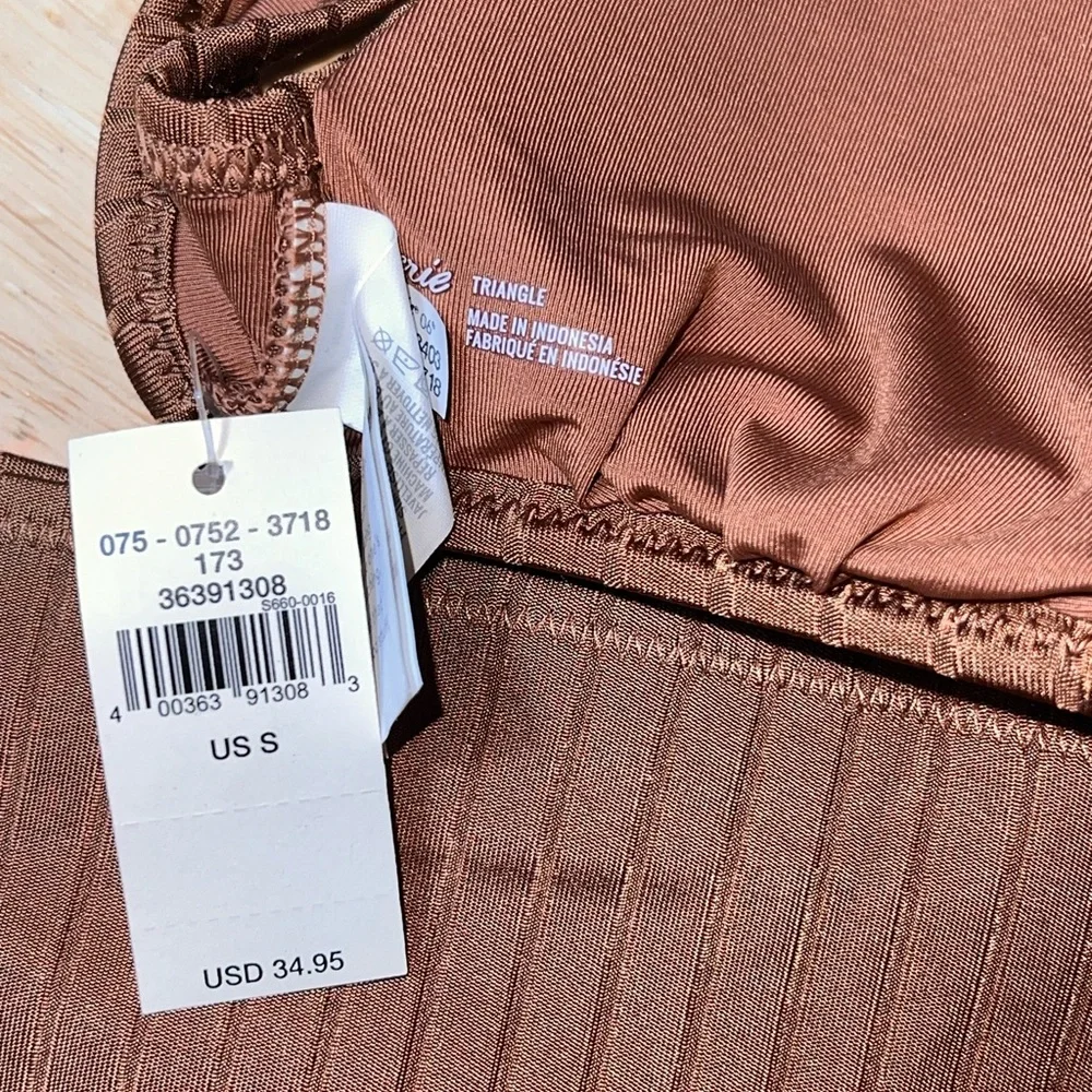 SMALL Aerie Women’s 2 Piece Bikini Swimsuit In Brown BNWTS - Picture 5 of 8